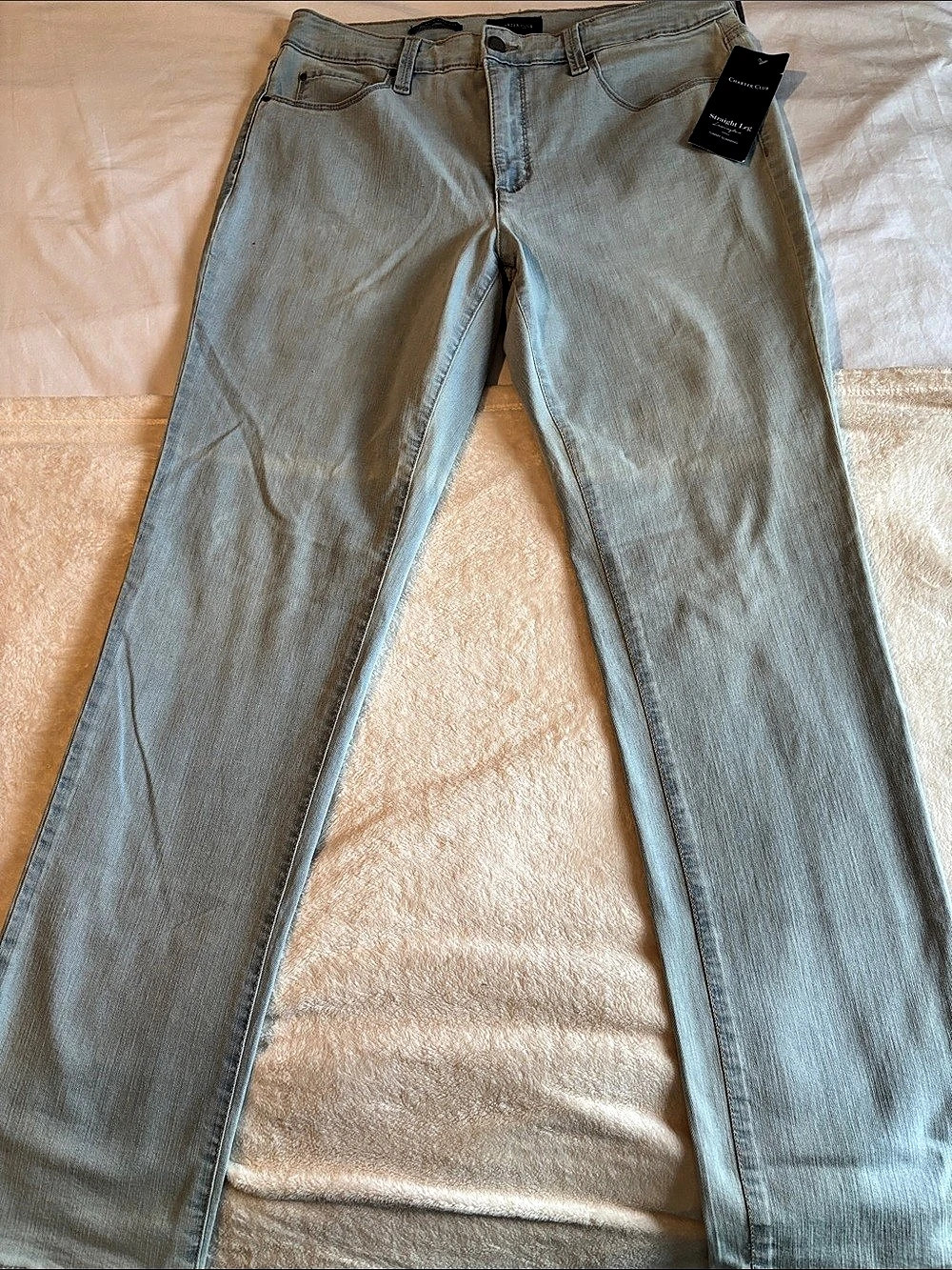 Charter Club Lexington Straight Leg Tummy Slimming Jeans Leg Jeans Blue Waist 12